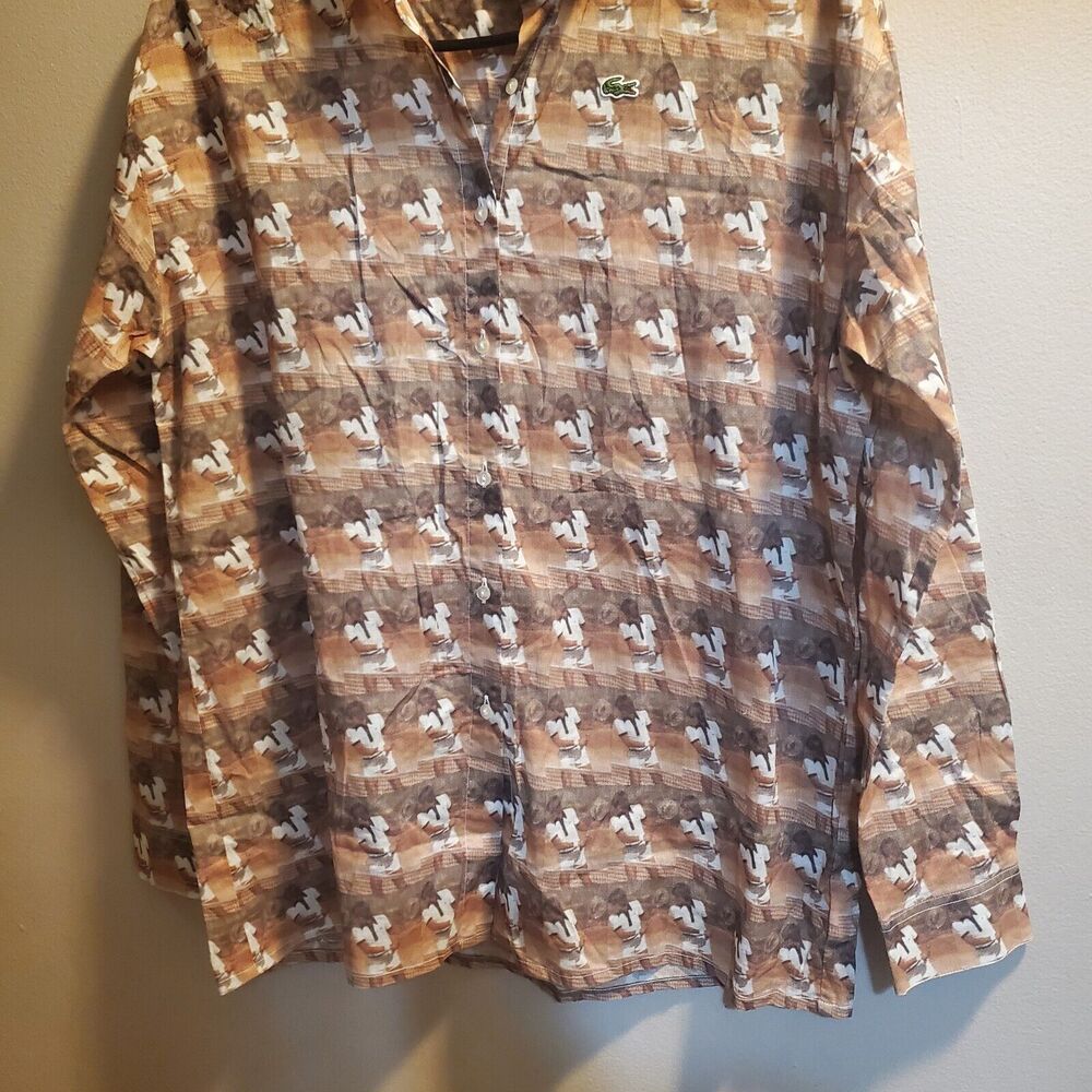 Mens La Coste L!ve Live Rare Tennis Button Front Shirt Size M Medium